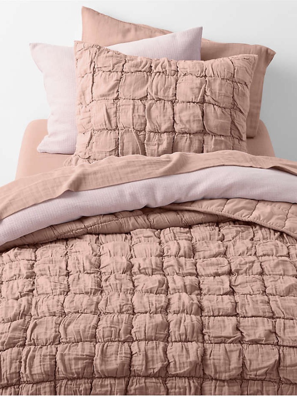 Blush Pink Textured  Biscuit Gauze 
KING Duvet set